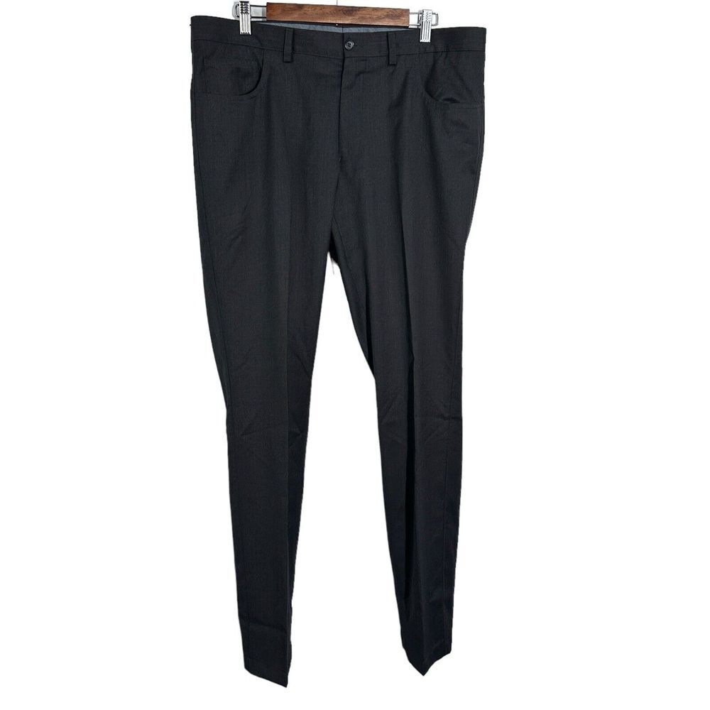 SAMUELSOHN Black K-101 Super 120s 100% Wool Dress Pants 36 Semi-Long